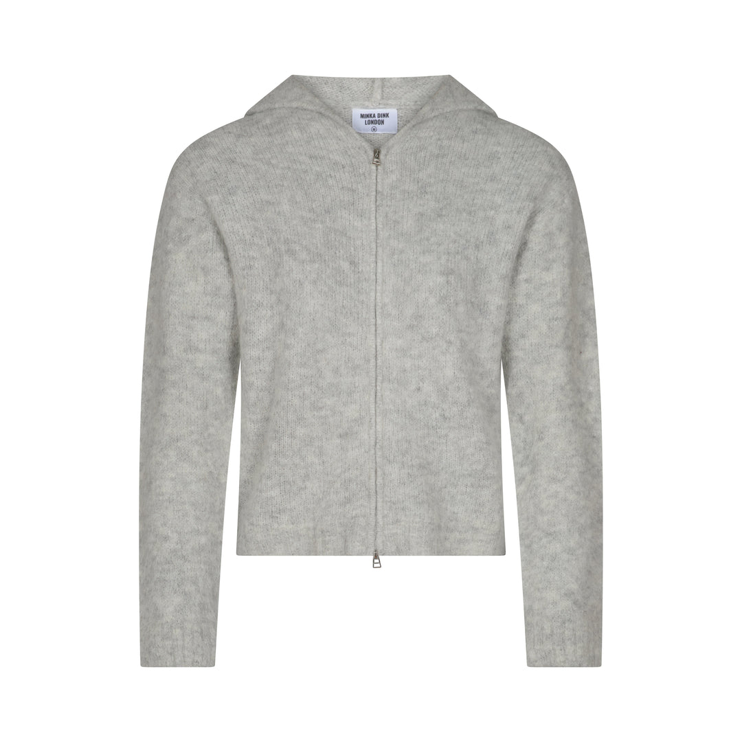 Sweat à Capuche Zippé Double - Gris Clair