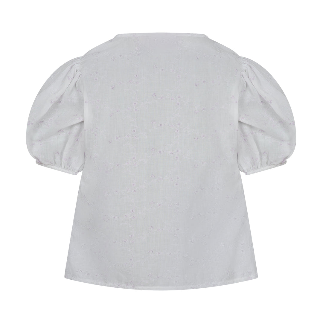 Blouse Poppy - Blanche & Lilas