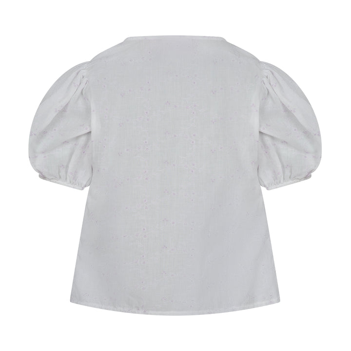 Blouse Poppy - Blanche & Lilas