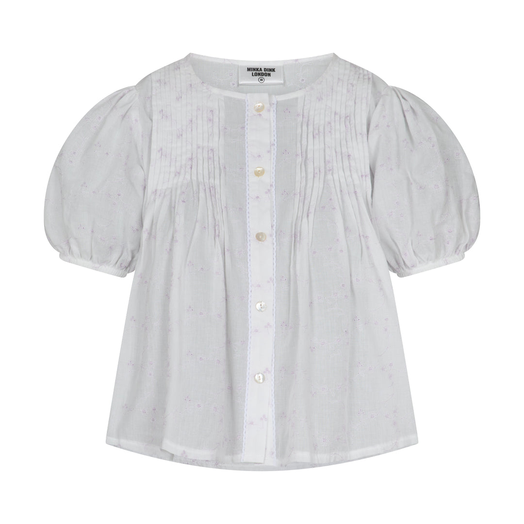 Blouse Poppy - Blanche & Lilas