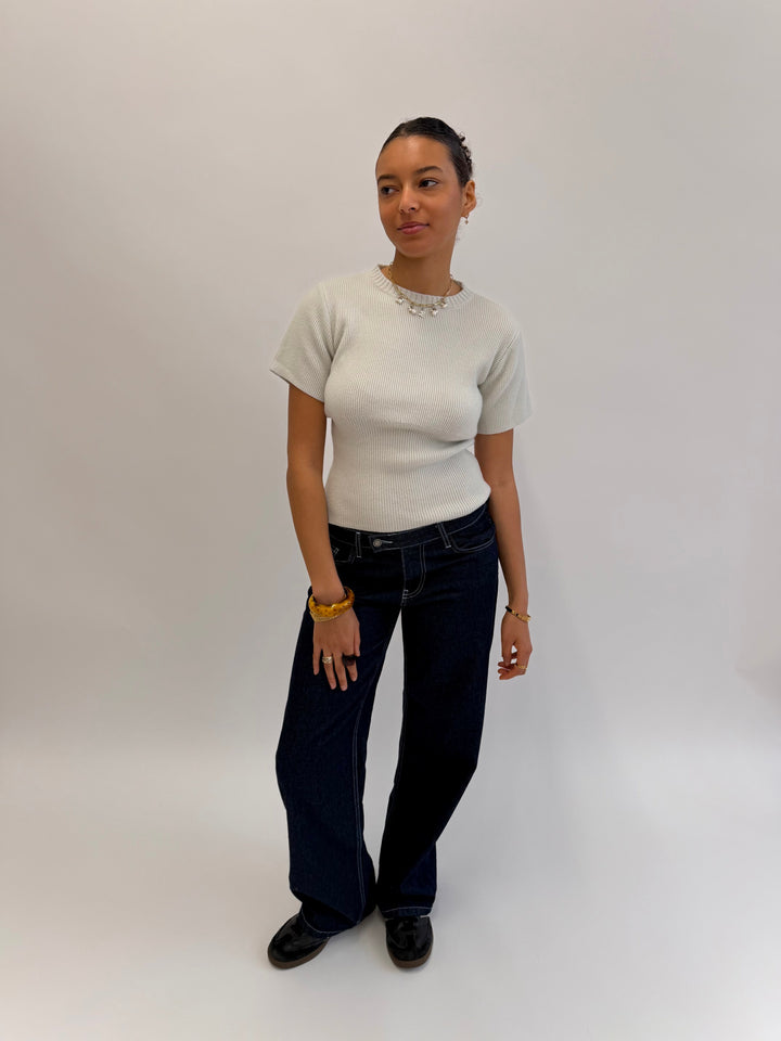 Top en maille Sofie - Bleu canard