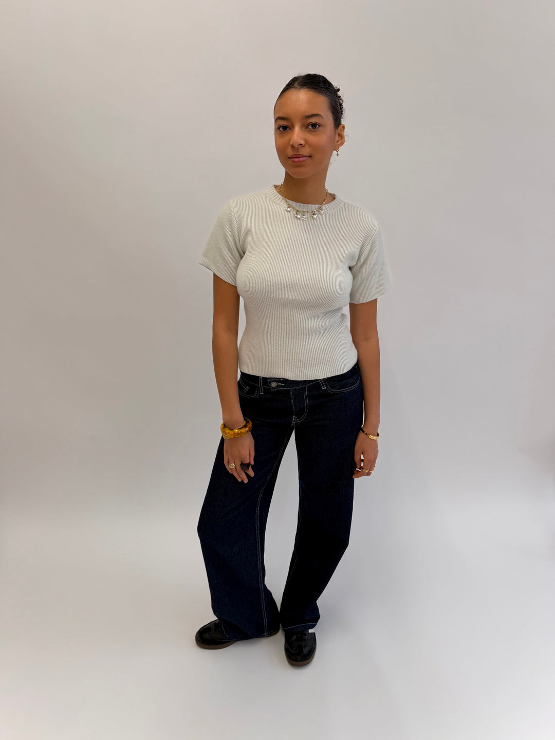 Top en maille Sofie - Bleu canard