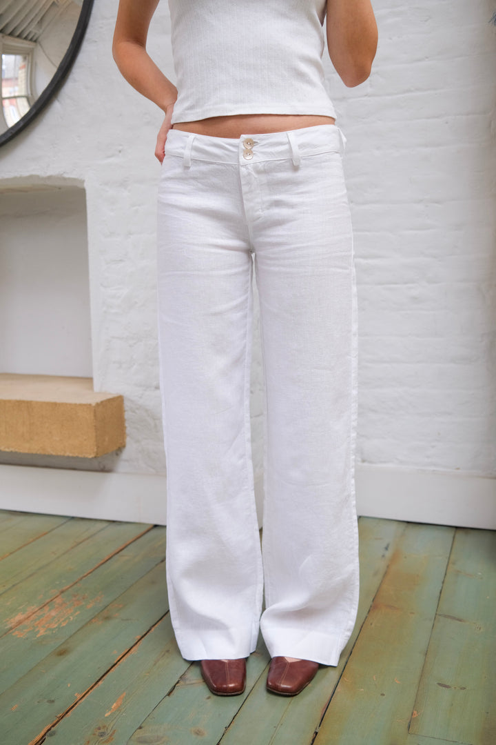 Arla Linen Trousers - White