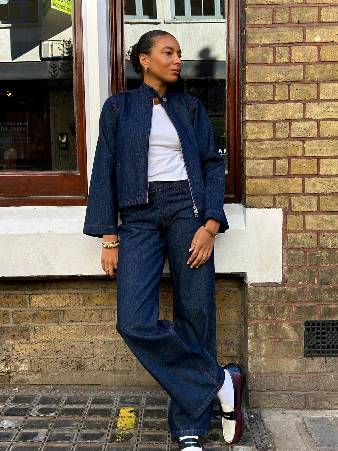 Veste Nina - Indigo et rouge