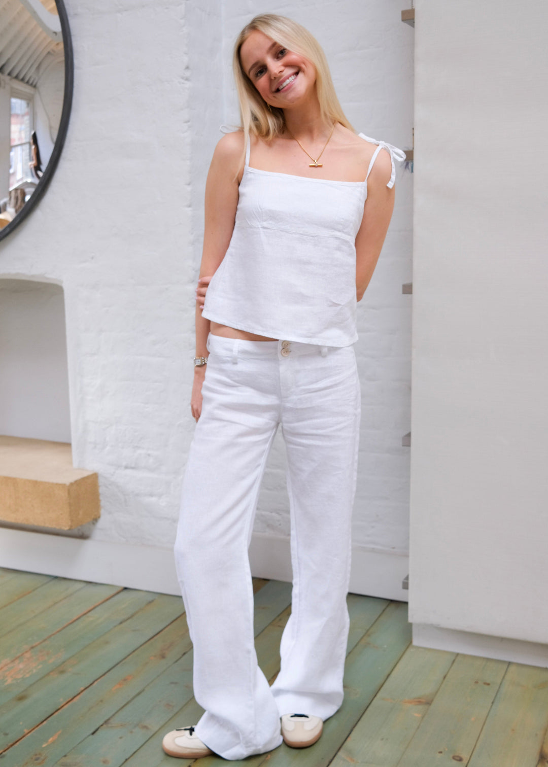 Arla Linen Trousers - White