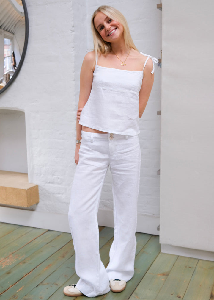 Arla Linen Trousers - White