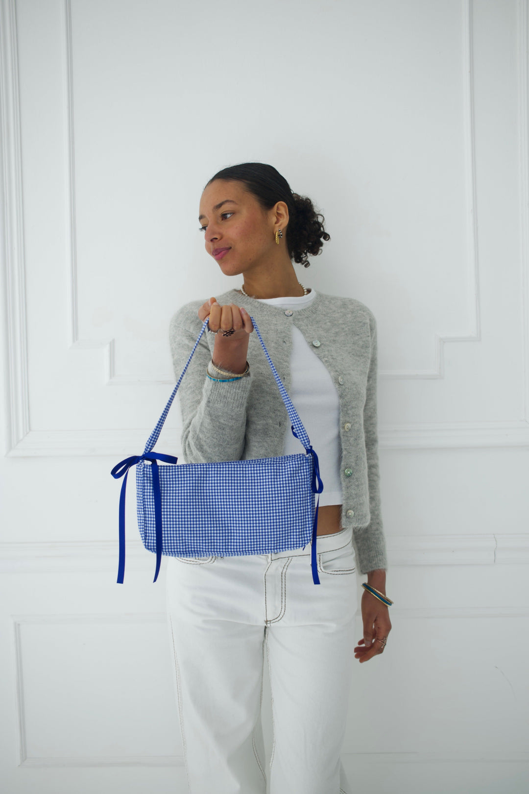 Schoudertas met Ruit - Blauw