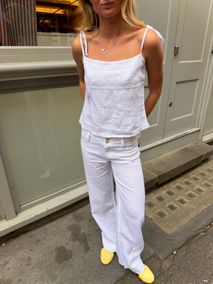 Arla Linen Trousers - White