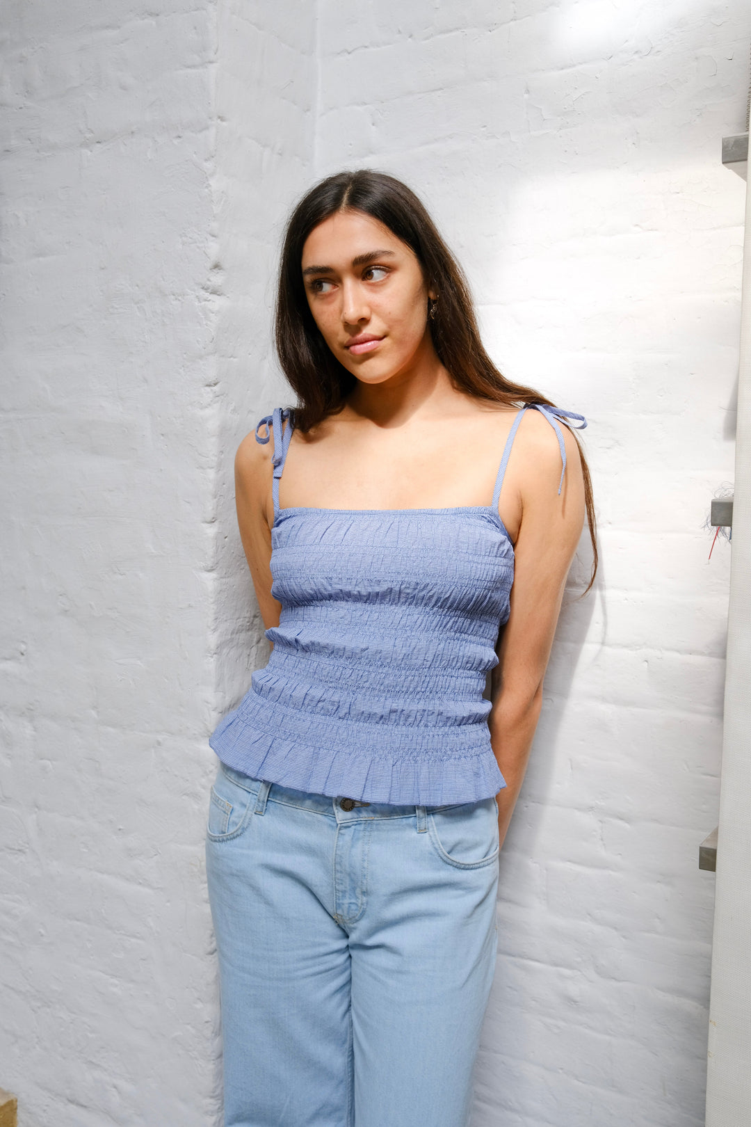 Esme Cami Top - Blauwe Ruit