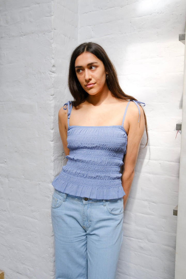Esme Cami Top - Blauwe Ruit