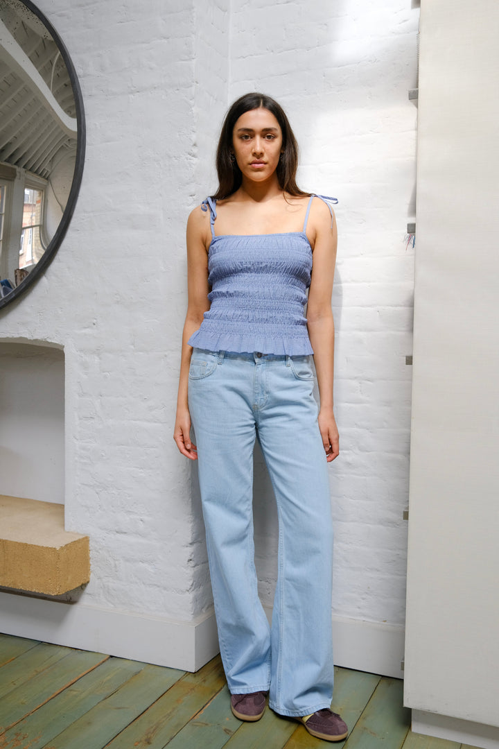 Esme Cami Top - Blauwe Ruit