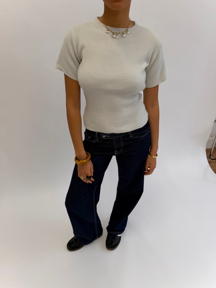 Top en maille Sofie - Bleu canard