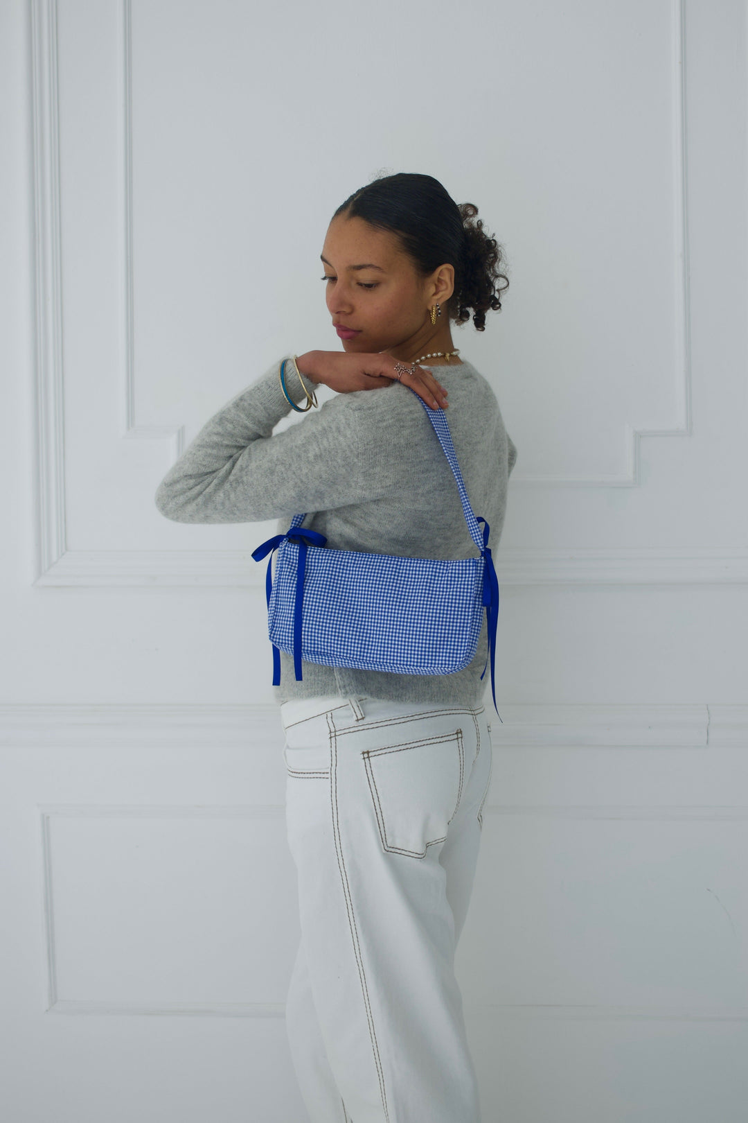 Schoudertas met Ruit - Blauw