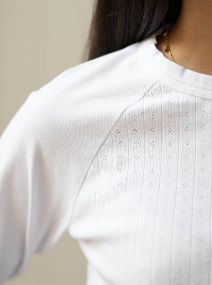 T-shirt met Lange Mouwen - Wit