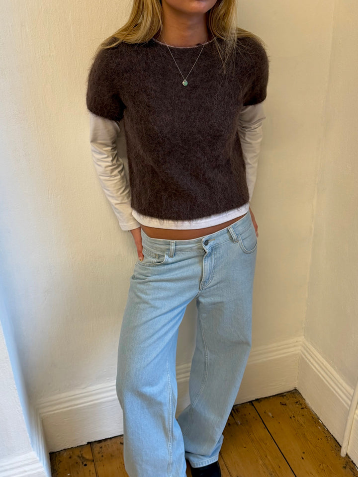 Short Sleeve Knit - Brown