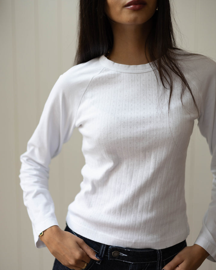 T-shirt met Lange Mouwen - Wit