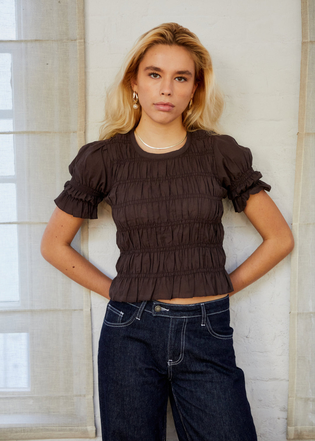 Blouse Emmie - Marron
