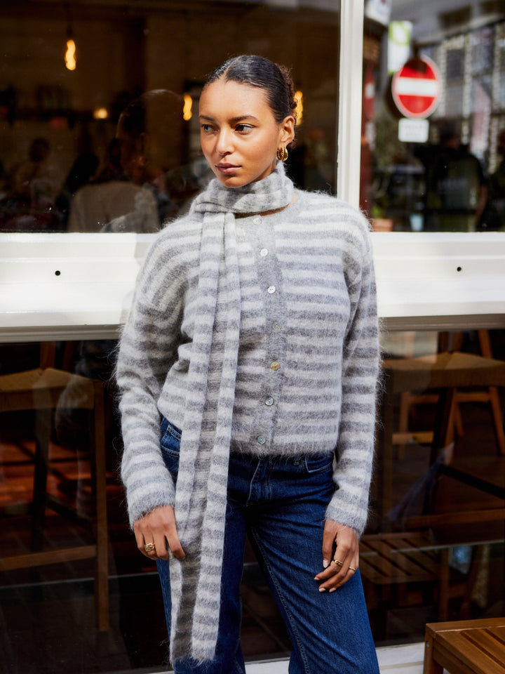 Cardigan Evie - Rayures Grises