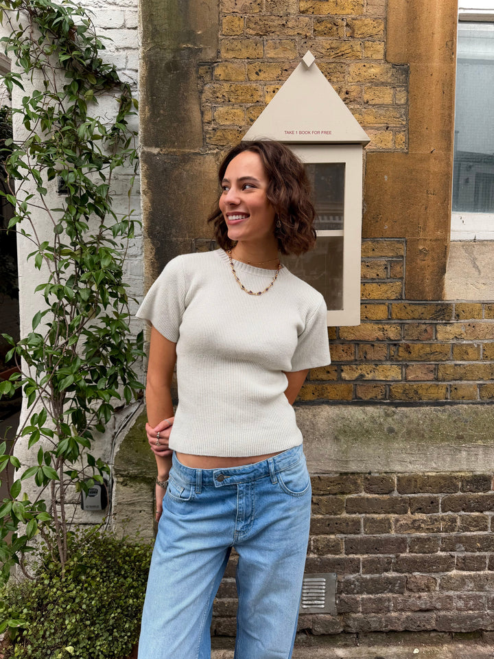 Top en maille Sofie - Bleu canard