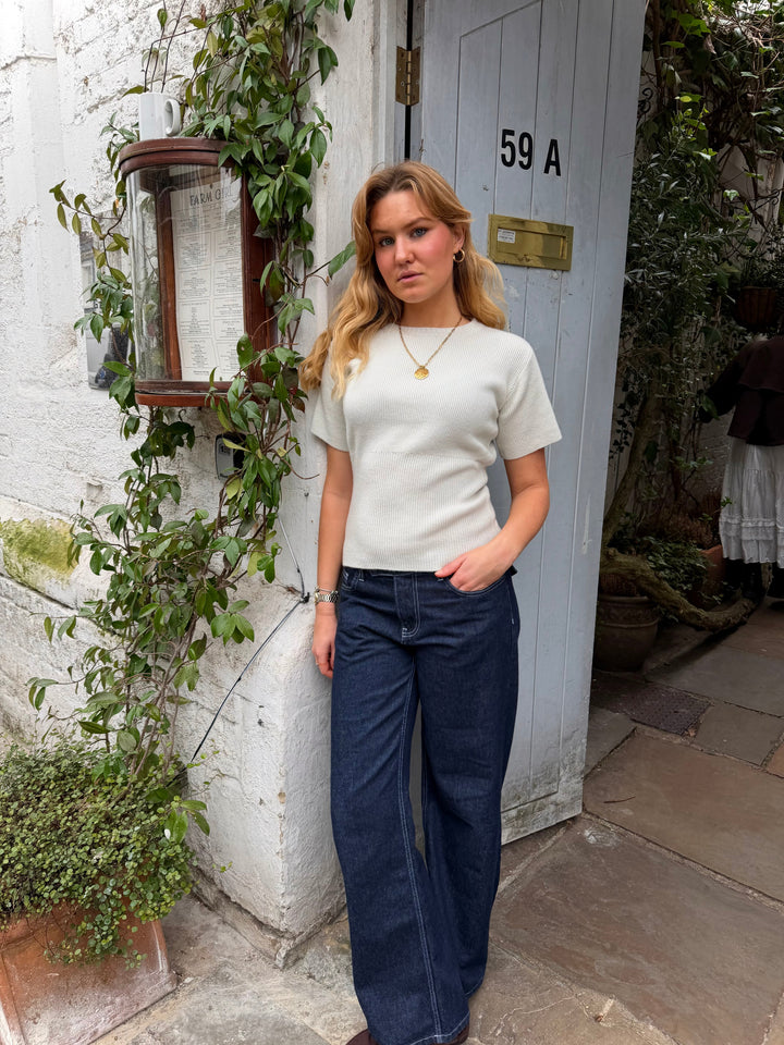 Top en maille Sofie - Bleu canard