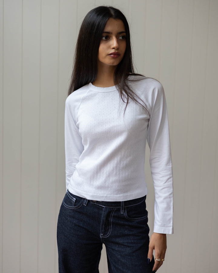 T-shirt met Lange Mouwen - Wit