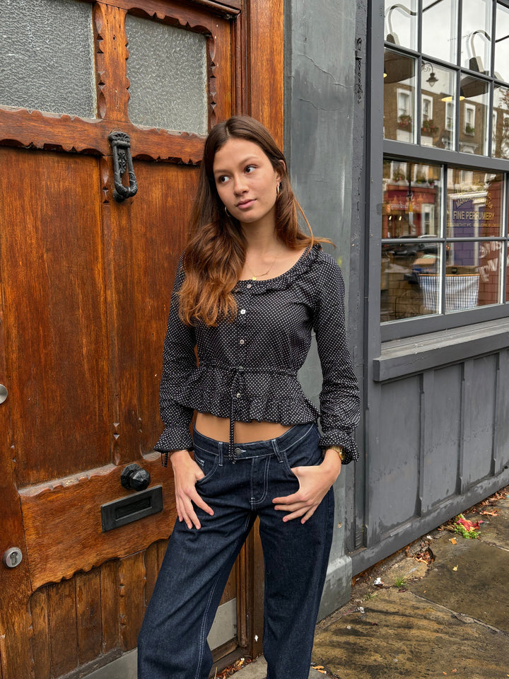 Blouse Ines - Pois noirs (Manches longues)