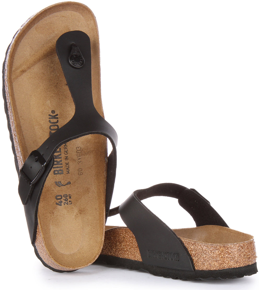 Sandales Birkenstock Gizeh | Birko-Flor noir pour femme