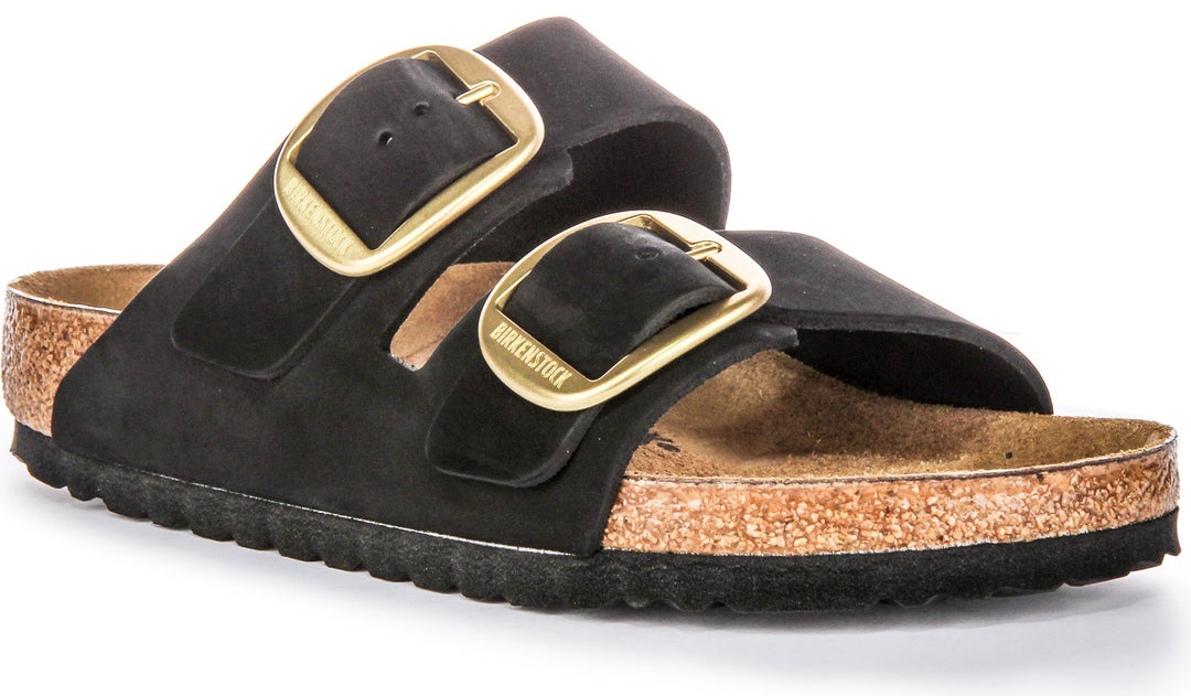 Sandales Birkenstock Arizona | Cuir suédé noir – Big Buckle pour femme