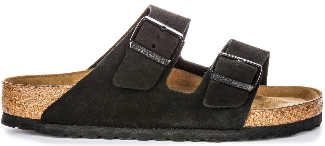Birkenstock Arizona-sandaler | Svart mockaläder – mjuk fotbädd för män och kvinnor