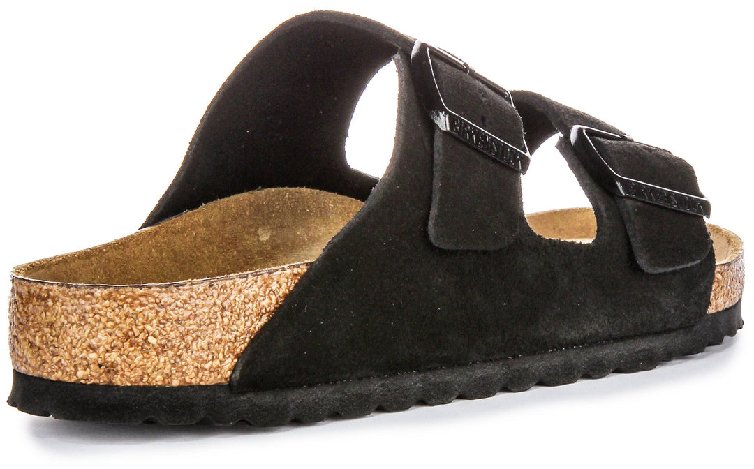 Birkenstock Arizona-sandaler | Svart mockaläder – mjuk fotbädd för män och kvinnor