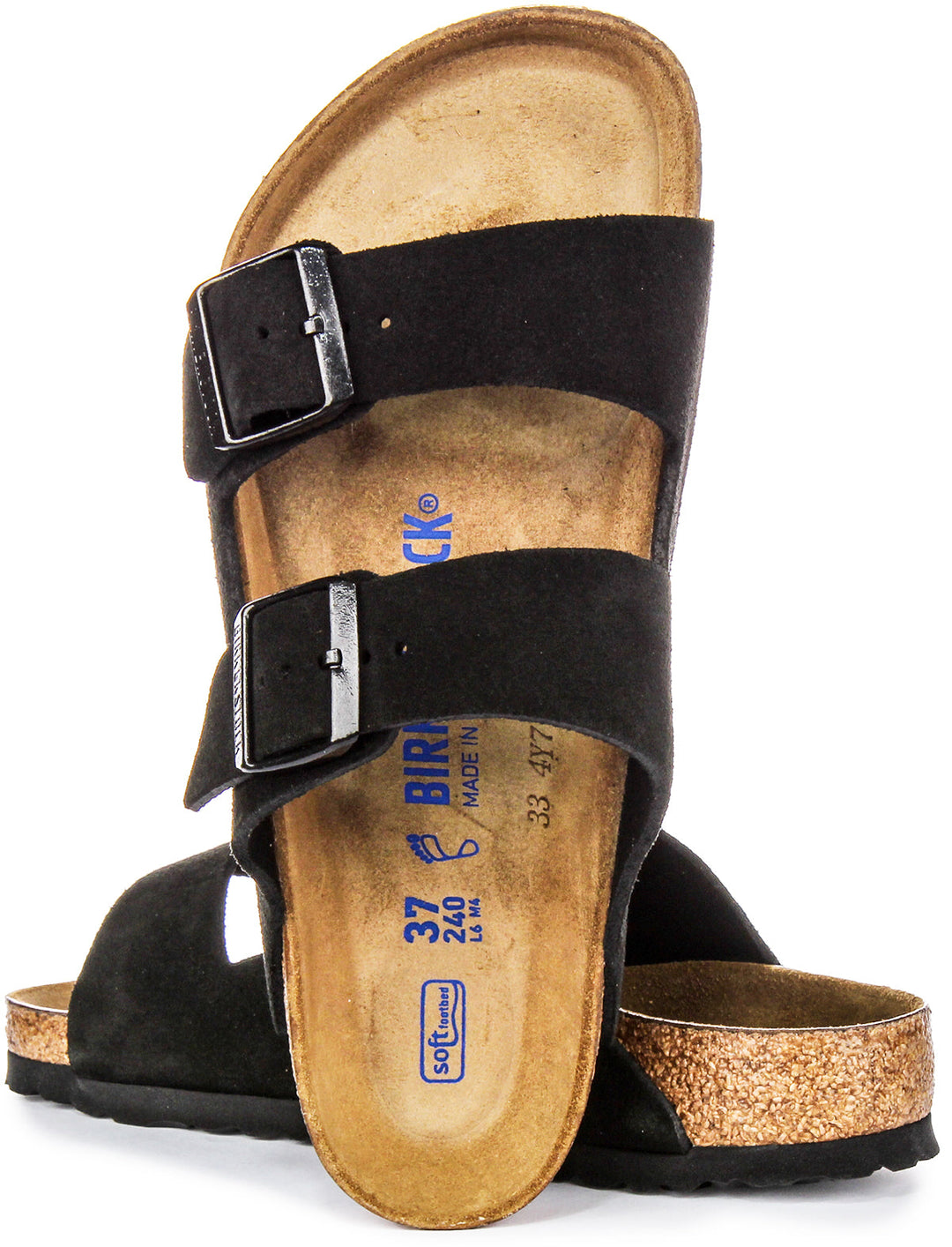 Birkenstock Arizona-sandaler | Svart mockaläder – mjuk fotbädd för män och kvinnor