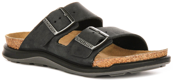 Birkenstock Arizona-sandaler | svart mockaläder – Crosstown-sula för kvinnor – normal passform