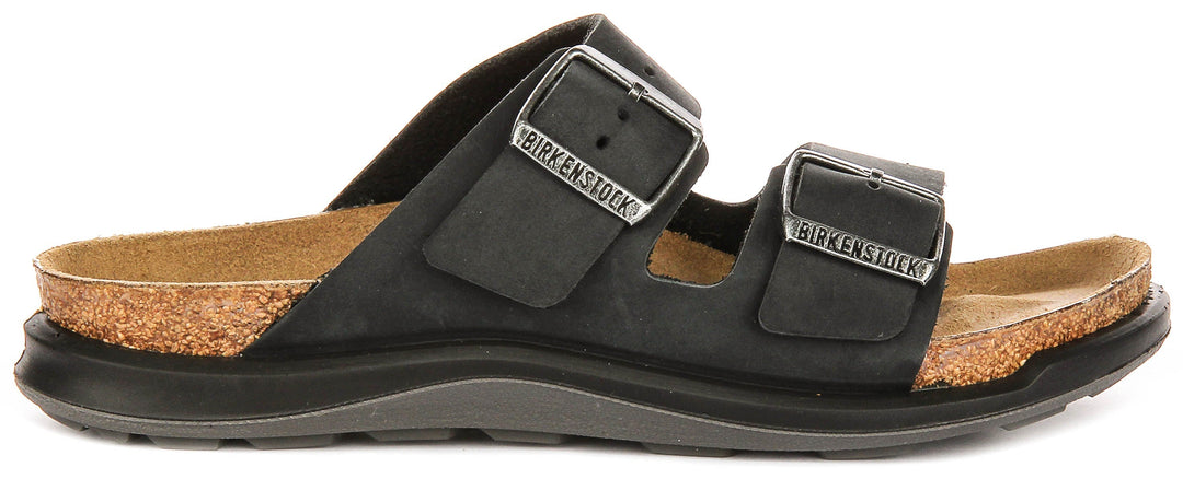 Birkenstock Arizona-sandaler | svart mockaläder – Crosstown-sula för kvinnor – normal passform