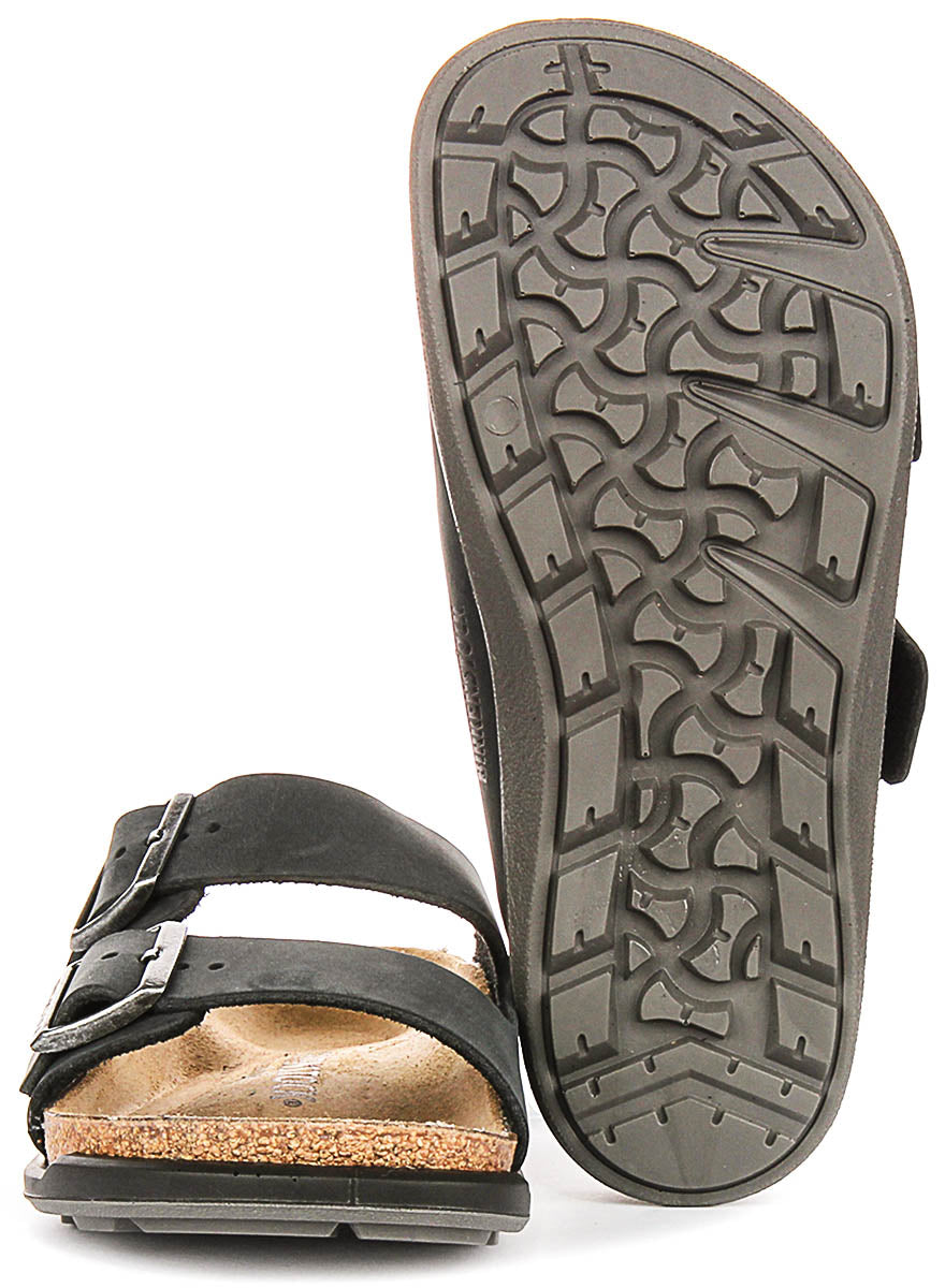 Birkenstock Arizona-sandaler | svart mockaläder – Crosstown-sula för kvinnor – normal passform