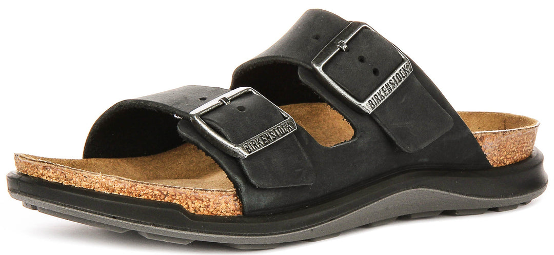 Birkenstock Arizona-sandaler | svart mockaläder – Crosstown-sula för kvinnor – normal passform