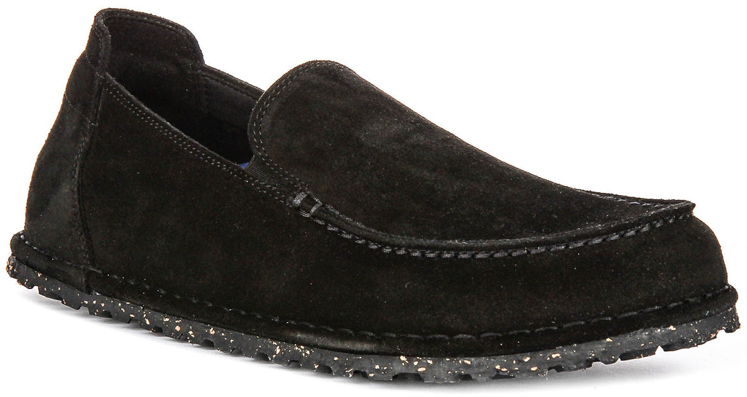 Birkenstock Utti chaussures | cuir suédé noir pour hommes et femmes - coupe standard