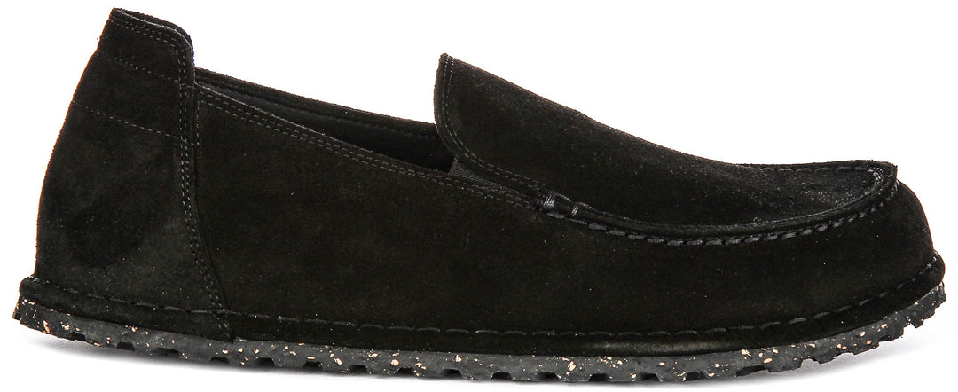 Birkenstock Utti chaussures | cuir suédé noir pour hommes et femmes - coupe standard