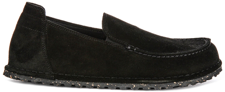 Birkenstock Utti chaussures | cuir suédé noir pour hommes et femmes - coupe standard