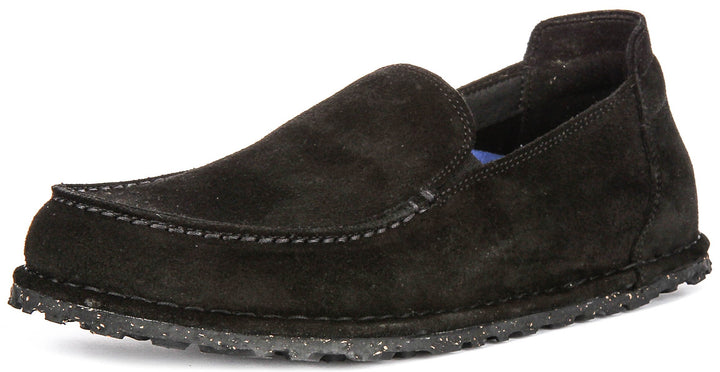 Birkenstock Utti chaussures | cuir suédé noir pour hommes et femmes - coupe standard
