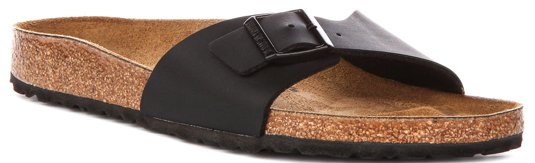 Birkenstock Madrid-sandaler | Svart Birko-Flor för kvinnor – smal läst