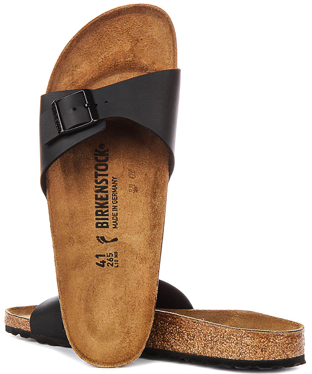 Birkenstock Madrid-sandaler | Svart Birko-Flor för kvinnor – smal läst