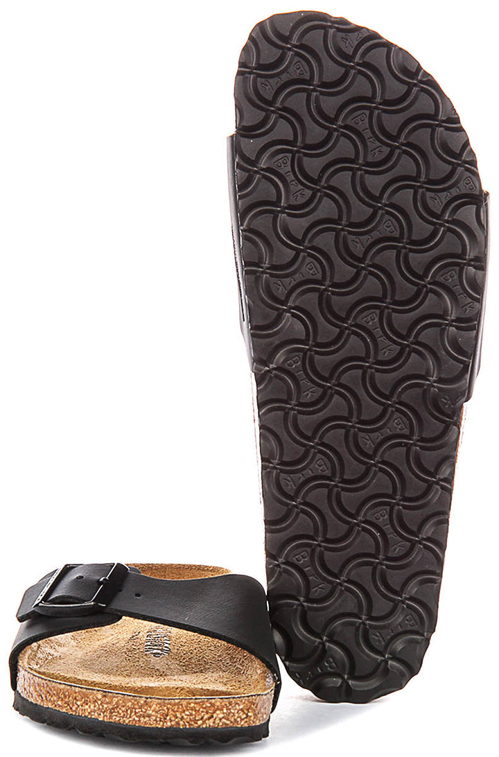 Birkenstock Madrid-sandaler | Svart Birko-Flor för kvinnor – smal läst