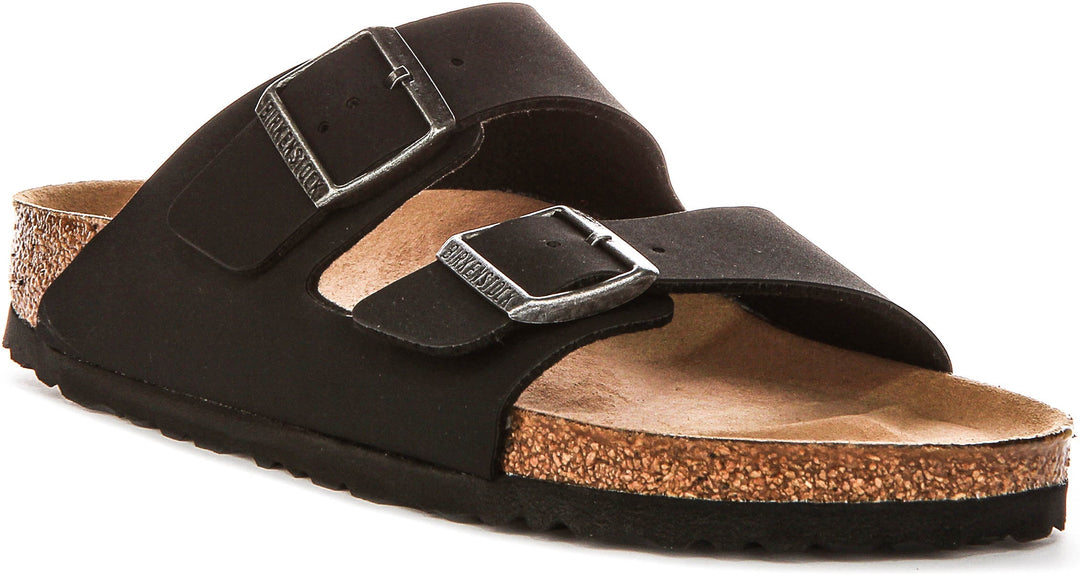 Birkenstock Arizona-sandaler | Svart Birko-Flor – veganvänliga för män och kvinnor – smal läst