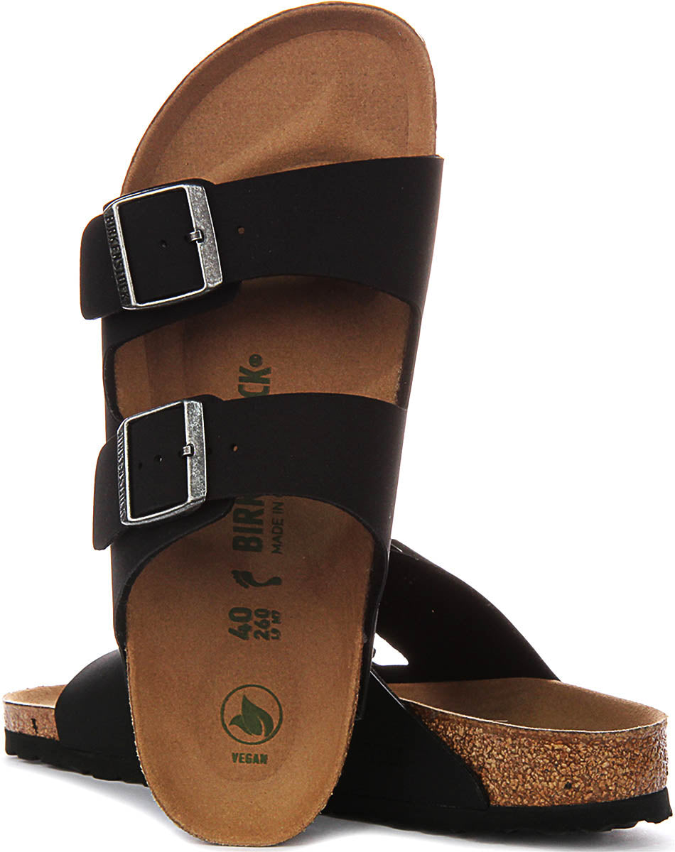 Birkenstock Arizona-sandaler | Svart Birko-Flor – veganvänliga för män och kvinnor – smal läst