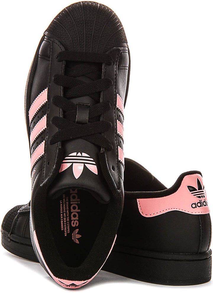 Adidas Superstar II J In Black Pink For Juniors