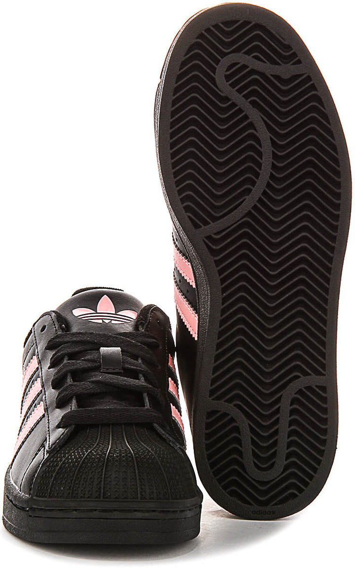 Adidas Superstar II J In Black Pink For Juniors