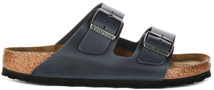 Birkenstock Arizona-sandaler | blått äkta läder – Soft Footbed för män och kvinnor – normal passform