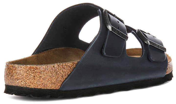 Birkenstock Arizona-sandaler | blått äkta läder – Soft Footbed för män och kvinnor – normal passform