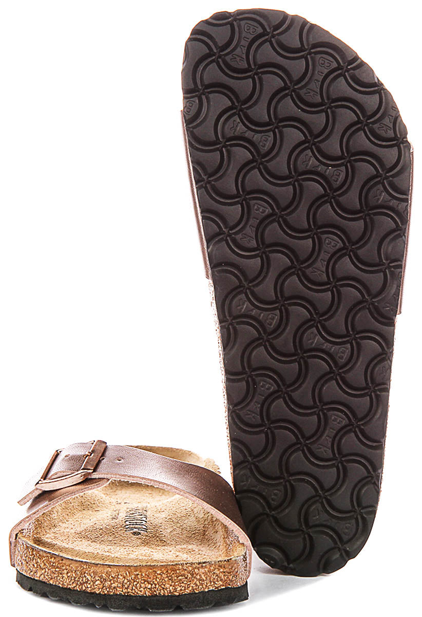 Birkenstock Madrid-sandaler | Kopparfärgad Birko-Flor för kvinnor – normal läst