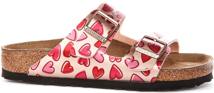 Birkenstock Arizona-sandaler | kopparfärgad Birko-Flor – hjärtmönster för barn – normal passform